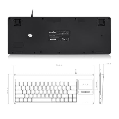 PERIBOARD-515 H PLUS - Wired Touchpad Keyboard 75% Extra USB Ports - Perixx Europe