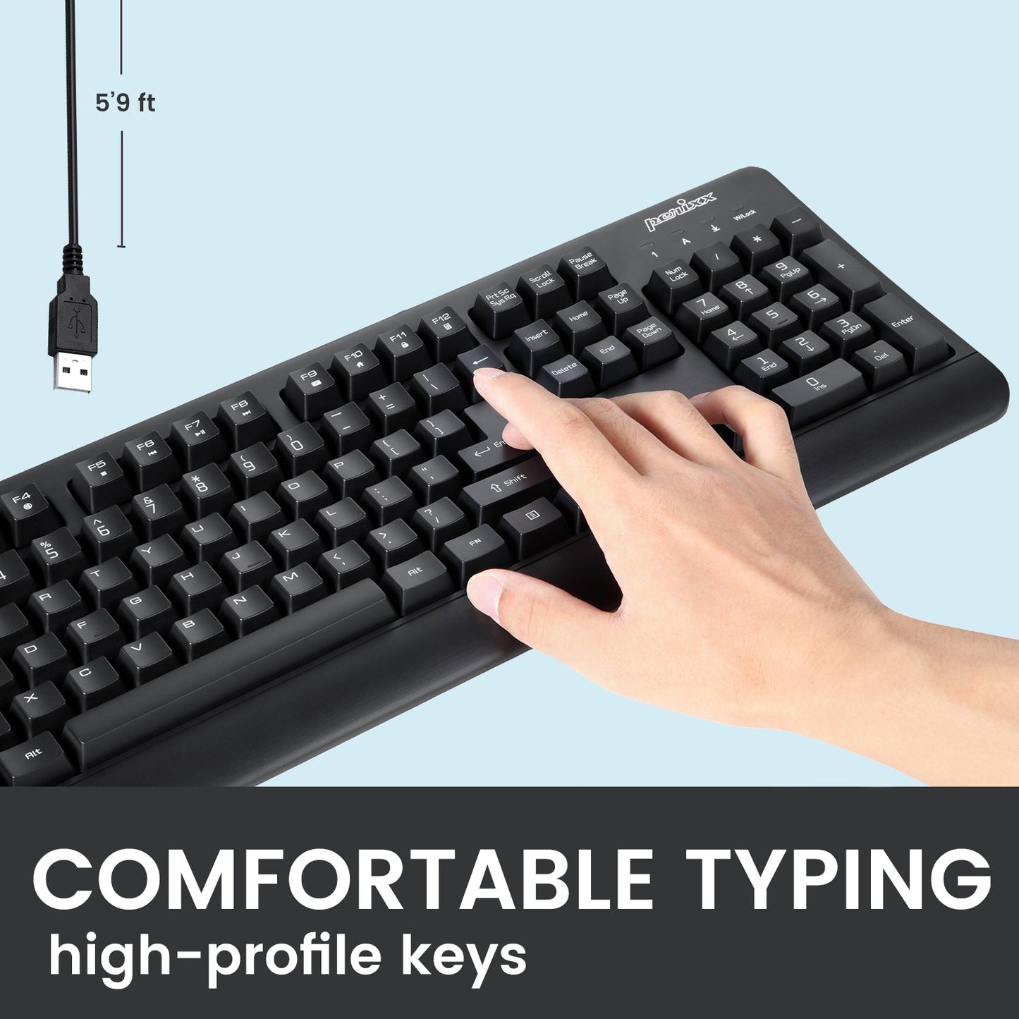 PERIBOARD-517 B - Wired Waterproof and Dustproof Keyboard 100% - Perixx Europe