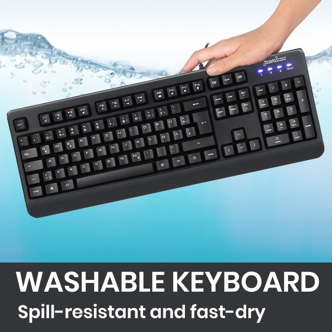 PERIBOARD-517 B - Wired Waterproof and Dustproof Keyboard 100% - Perixx Europe