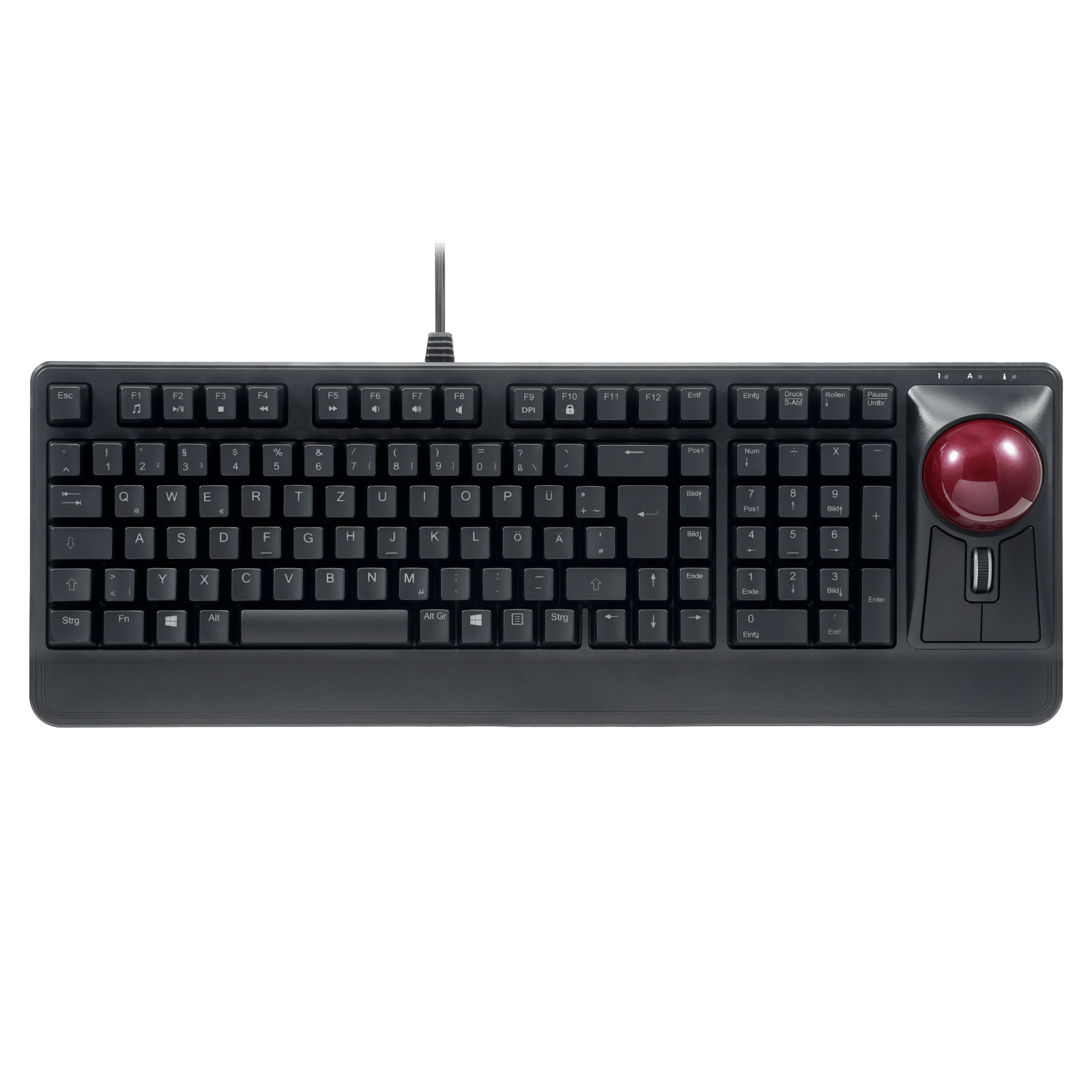 PERIBOARD-522 - Wired Mechanical Trackball Keyboard (75% Plus Numpad) - Perixx Europe