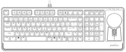 PERIBOARD-522 - Wired Mechanical Trackball Keyboard (75% Plus Numpad) - Perixx Europe