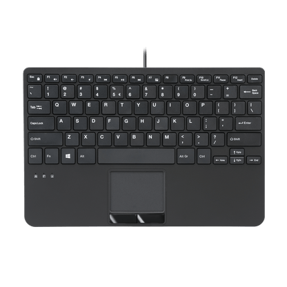 PERIBOARD-525 - Wired Mini USB Keyboard with Touchpad - Scissor Keys - Build-in 2 USB Ports - Perixx Europe