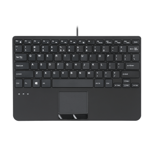 PERIBOARD-525 - Wired Mini USB Keyboard with Touchpad - Scissor Keys - Build-in 2 USB Ports - Perixx Europe