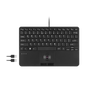 PERIBOARD-526, Wired Mini USB Keyboard with Trackball - Scissor Keys - Build-in 2 USB Hubs - Perixx Europe