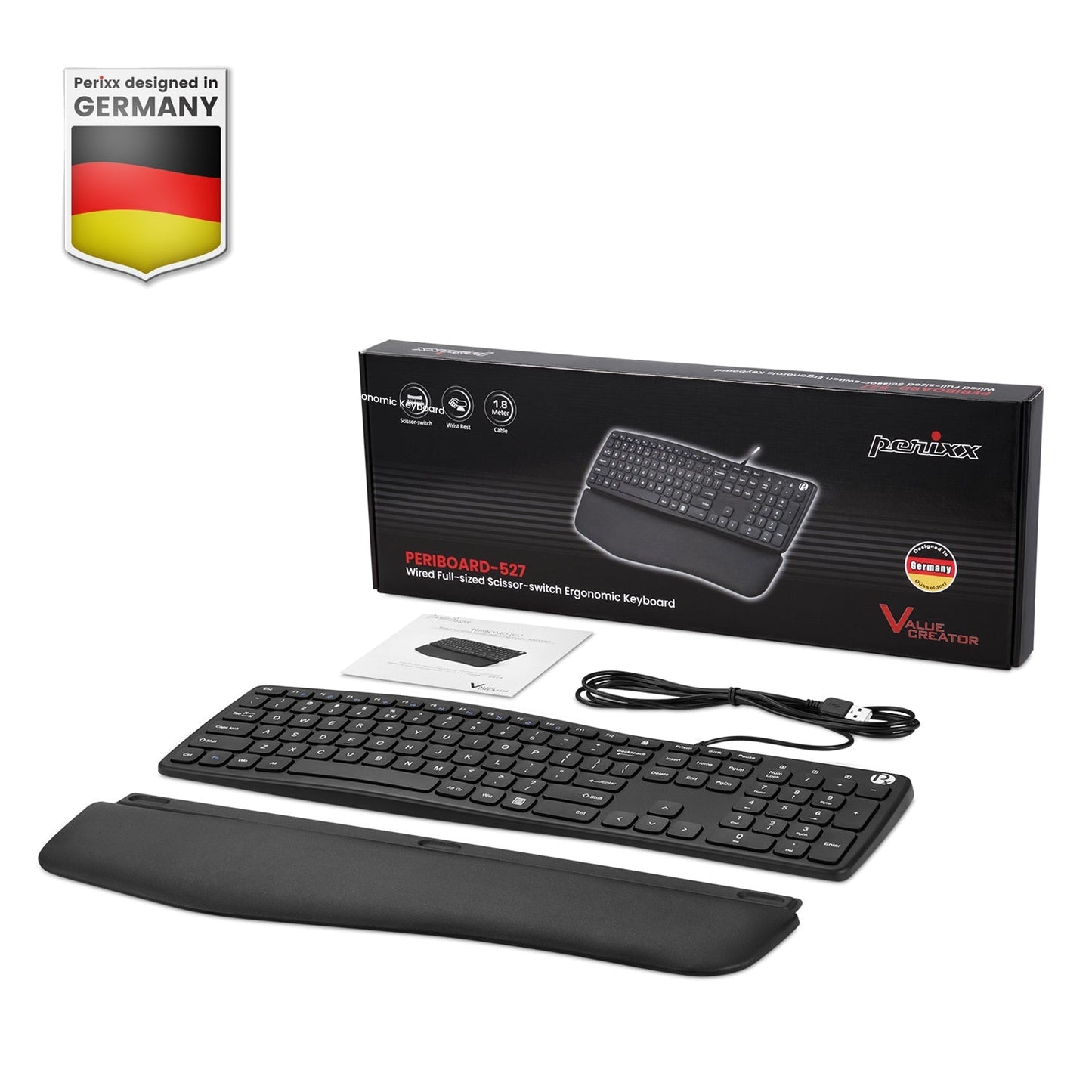 PERIBOARD - 527 Wired Comfort USB Keyboard - Perixx Europe