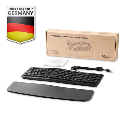 PERIBOARD - 536 Wired Ergonomic Compact USB Keyboard - Perixx Europe