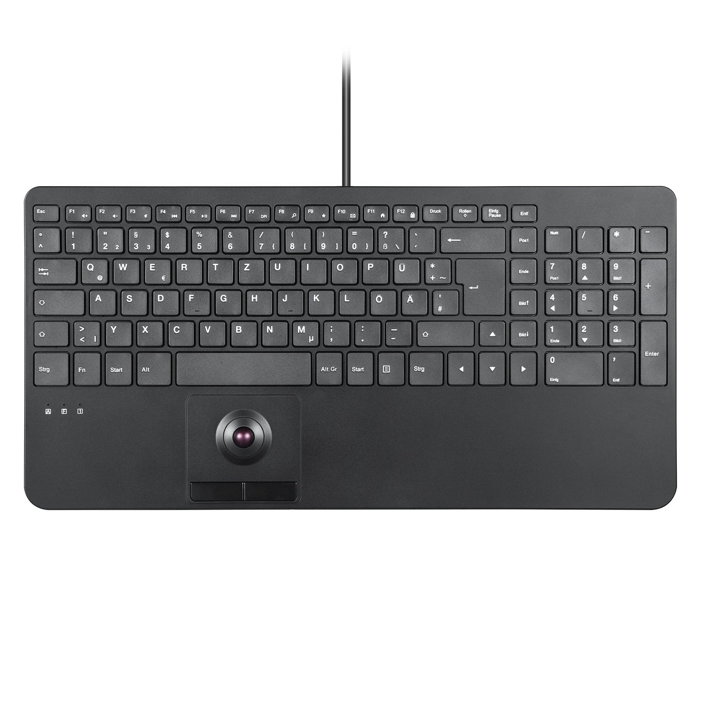 PERIBOARD-538 US, Wired Compact USB Keyboard with Trackball - Perixx Europe