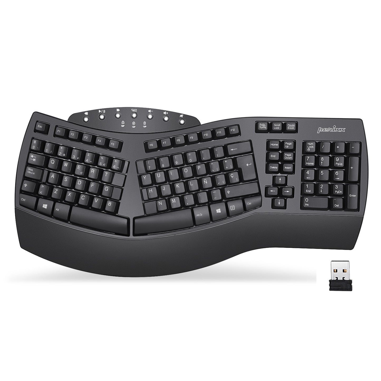 PERIBOARD-612 B - Wireless Ergonomic Keyboard plus Bluetooth Connection - Perixx Europe