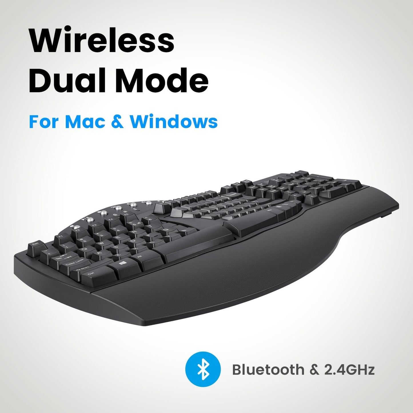 PERIBOARD-612 B - Wireless Ergonomic Keyboard plus Bluetooth Connection - Perixx Europe