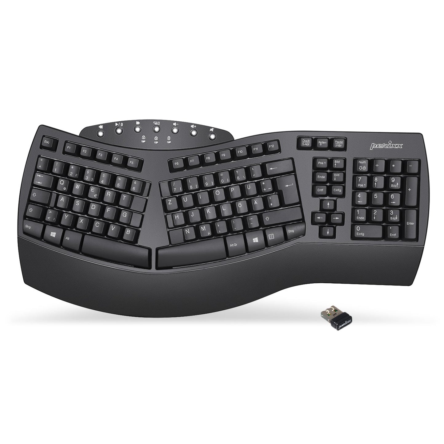 PERIBOARD-612 B - Wireless Ergonomic Keyboard plus Bluetooth Connection - Perixx Europe