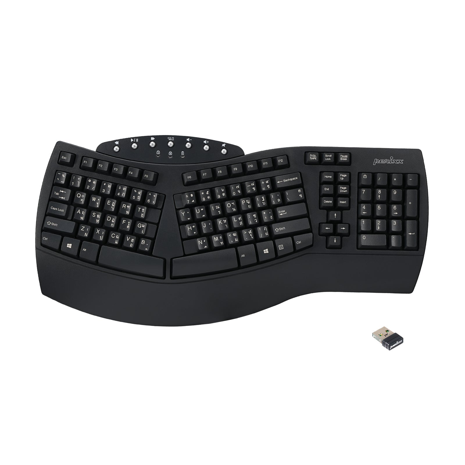 PERIBOARD-612 B - Wireless Ergonomic Keyboard plus Bluetooth Connection - Perixx Europe