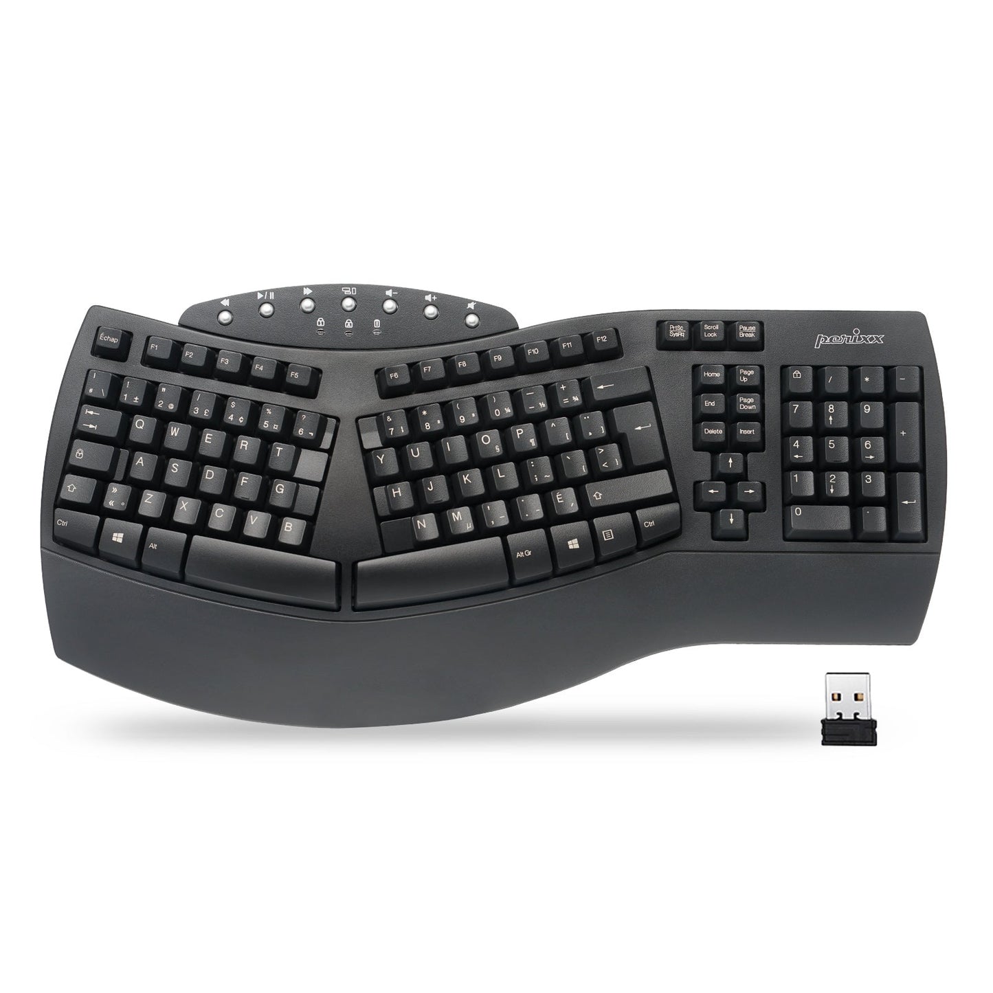 PERIBOARD-612 B - Wireless Ergonomic Keyboard plus Bluetooth Connection - Perixx Europe