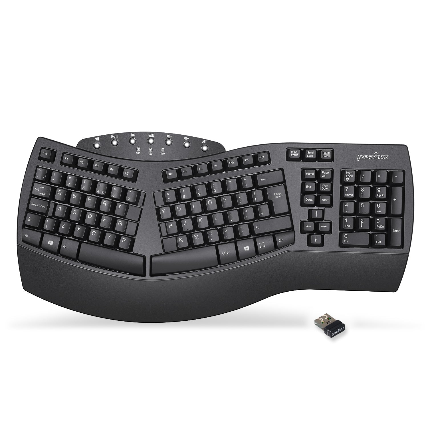 PERIBOARD-612 B - Wireless Ergonomic Keyboard plus Bluetooth Connection - Perixx Europe