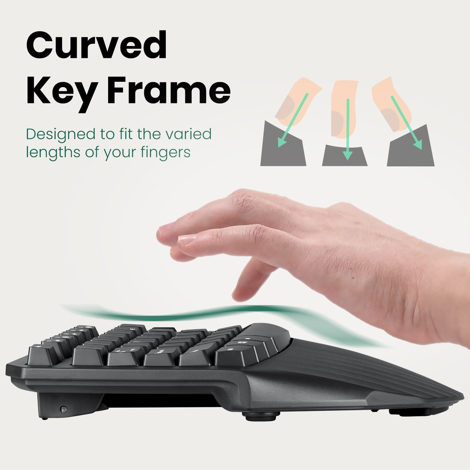 PERIBOARD-613 B - Wireless Ergonomic Keyboard 75% plus Bluetooth Connection - Perixx Europe