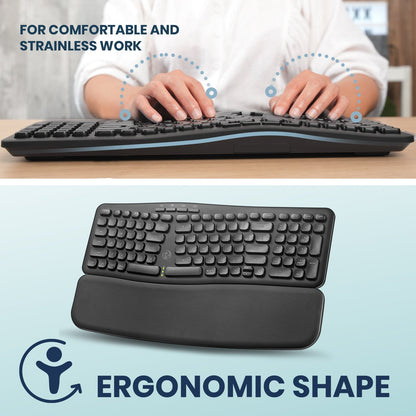 PERIBOARD - 636 Wireless Ergonomic Compact USB Keyboard - Perixx Europe