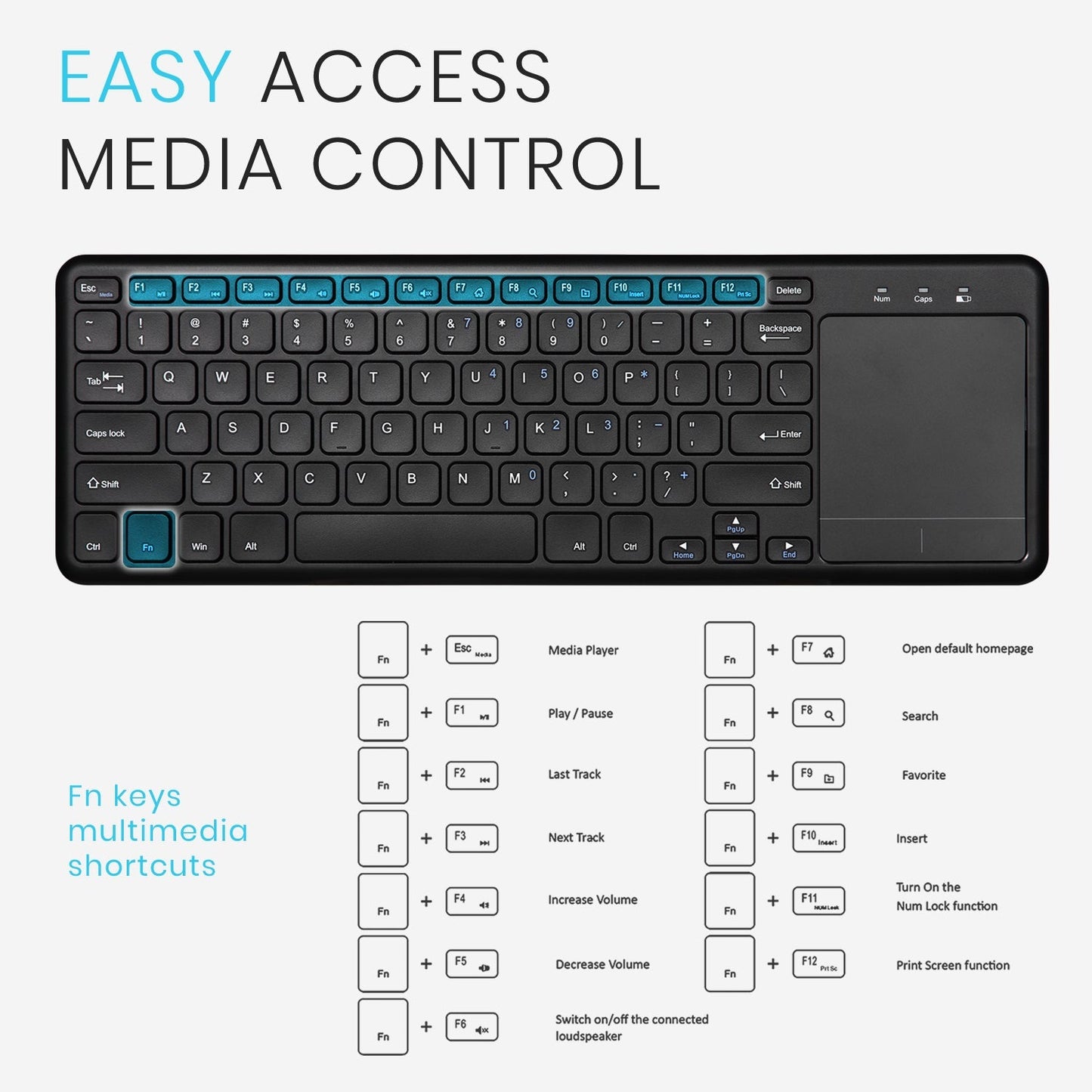 PERIBOARD-716 III - Wireless Touchpad Keyboard 75% Scissor Keys - Perixx Europe