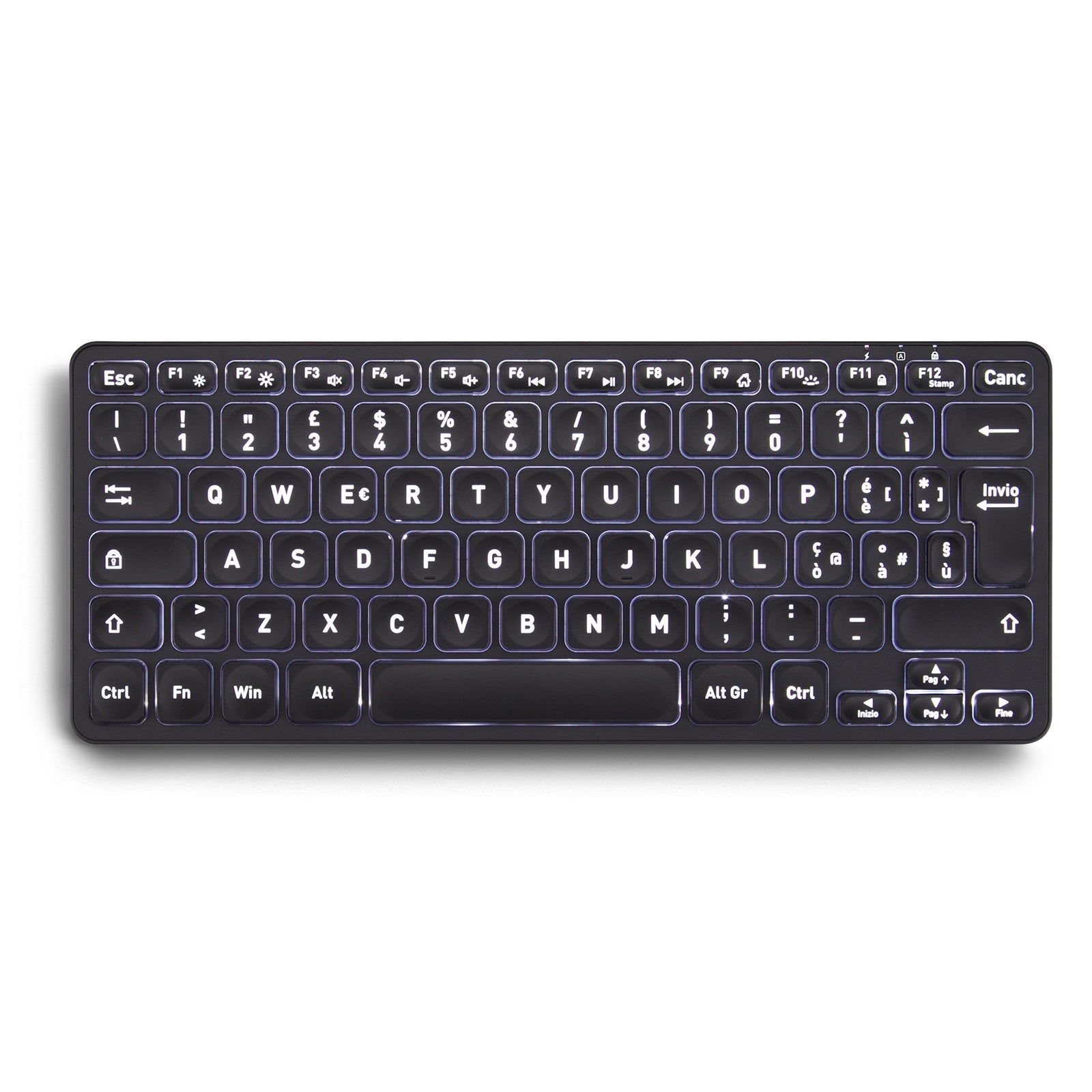 PERIBOARD-732 Wireless Mini Backlit Rechargeable Scissor Keyboard 70% with Large Print Letters - Perixx Europe