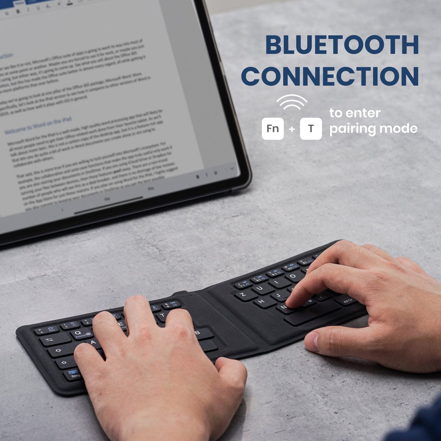 PERIBOARD-805 E - Portable Bluetooth 70% Ergonomic Keyboard - Perixx Europe