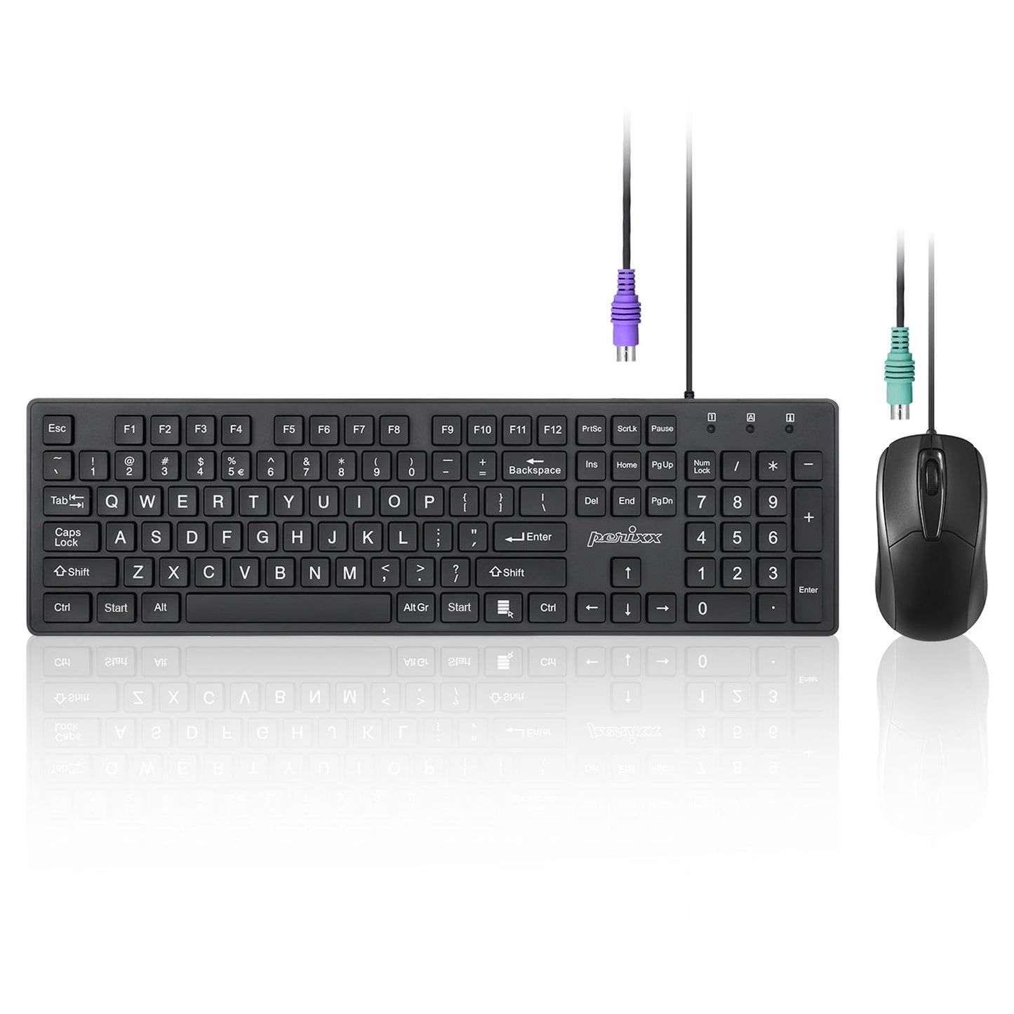 PERIDUO - 117P - Wired Standard PS2 Keyboard and Mouse Combo - Perixx Europe