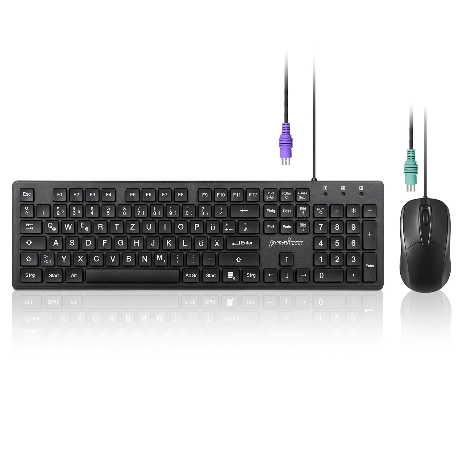 PERIDUO - 117P - Wired Standard PS2 Keyboard and Mouse Combo - Perixx Europe