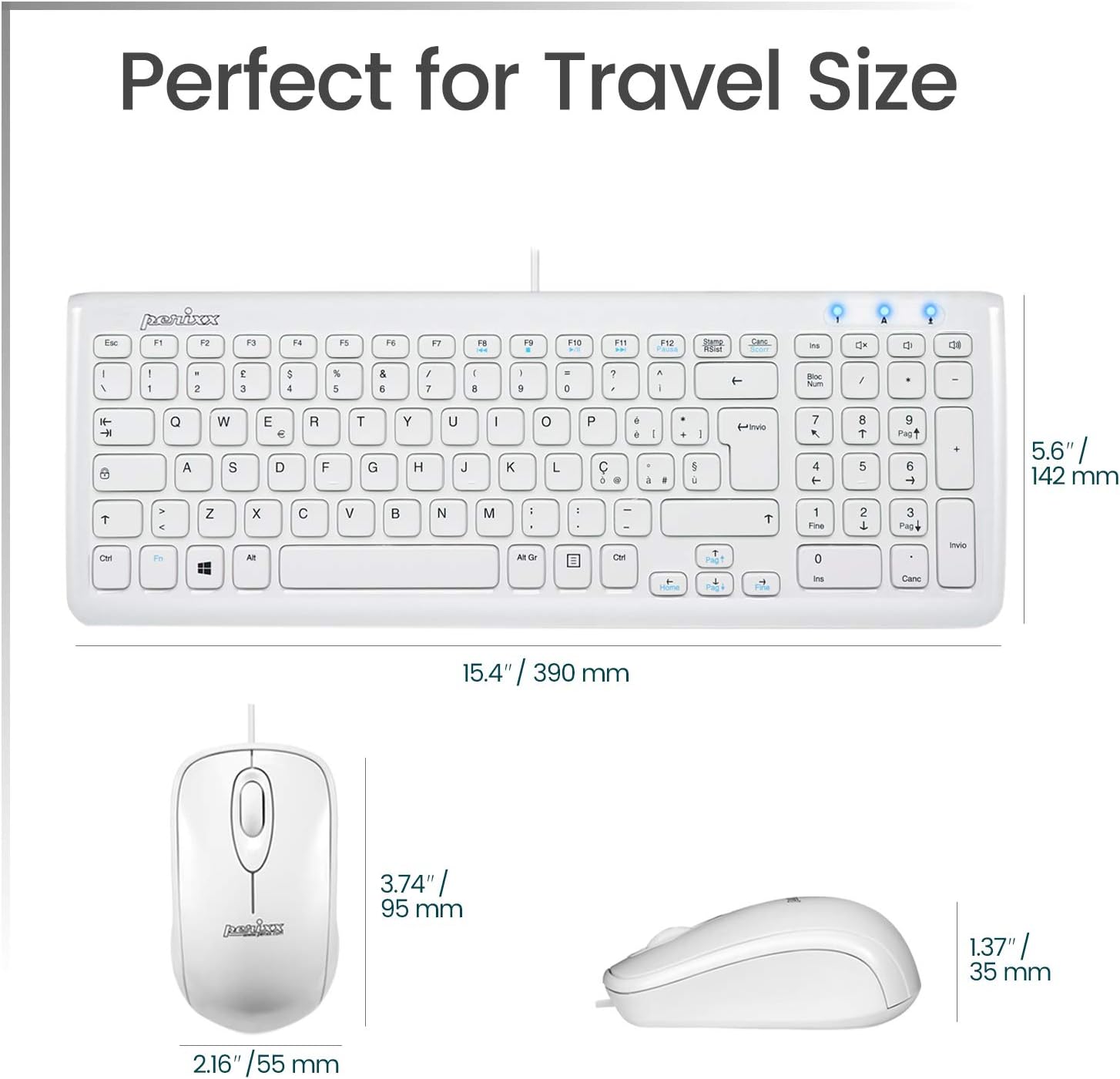 PERIDUO - 303 Wired Compact Keyboard and Mouse Set - Perixx Europe