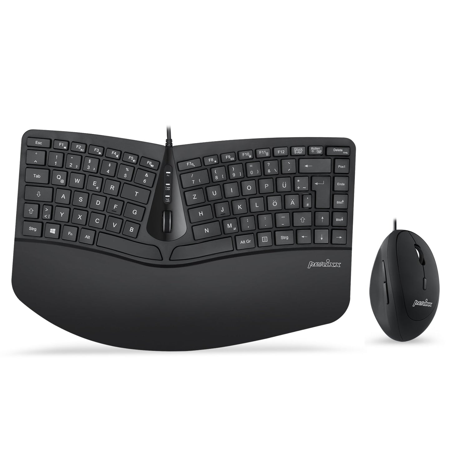 PERIDUO-406 - Wired Ergonomic Combo (75% Keyboard and Vertical Mouse) - Perixx Europe