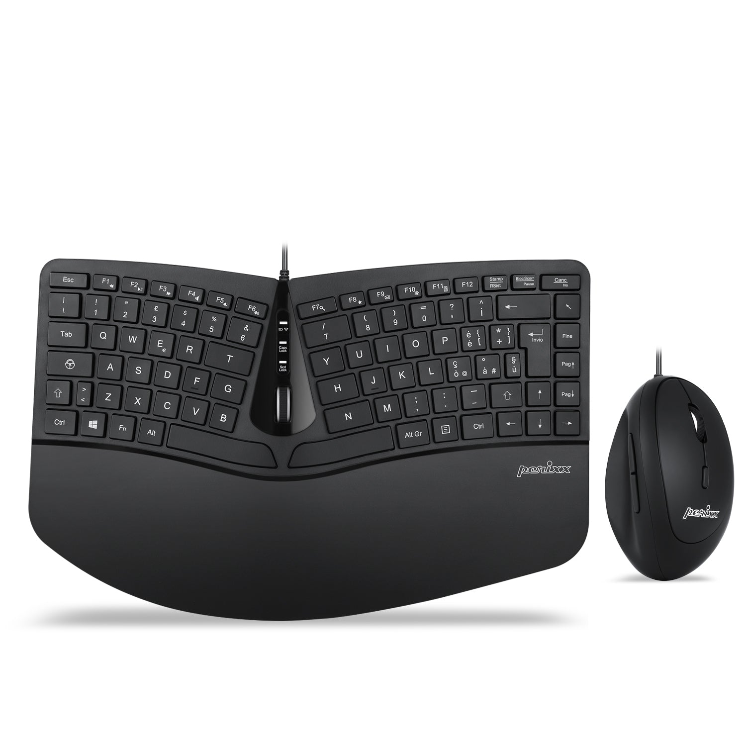 PERIDUO-406 - Wired Ergonomic Combo (75% Keyboard and Vertical Mouse) - Perixx Europe