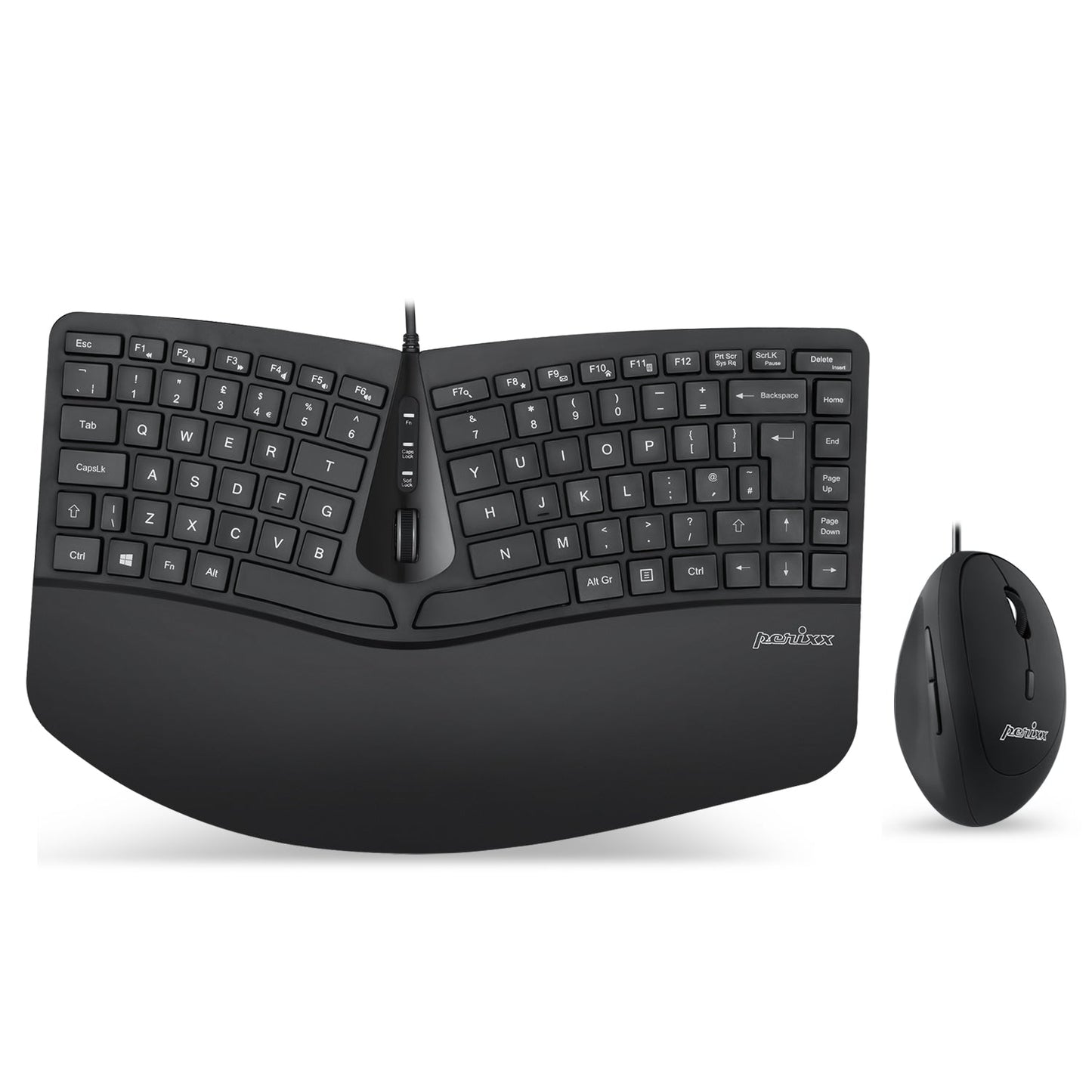 PERIDUO-406 - Wired Ergonomic Combo (75% Keyboard and Vertical Mouse) - Perixx Europe