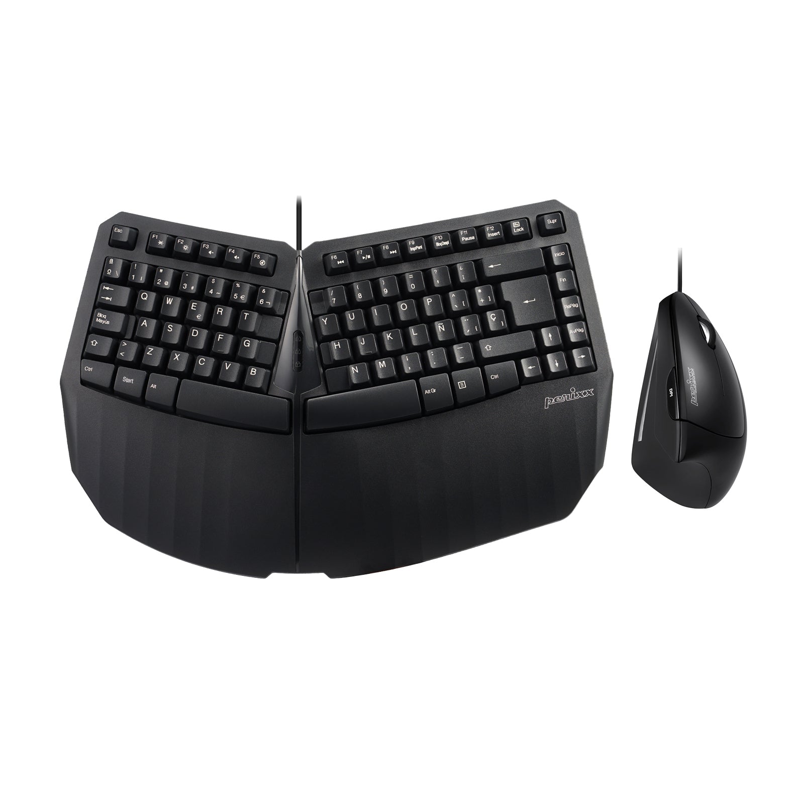 PERIDUO - 413 Wired USB Ergonomic Compact Split Keyboard and Vertical Mouse - Perixx Europe