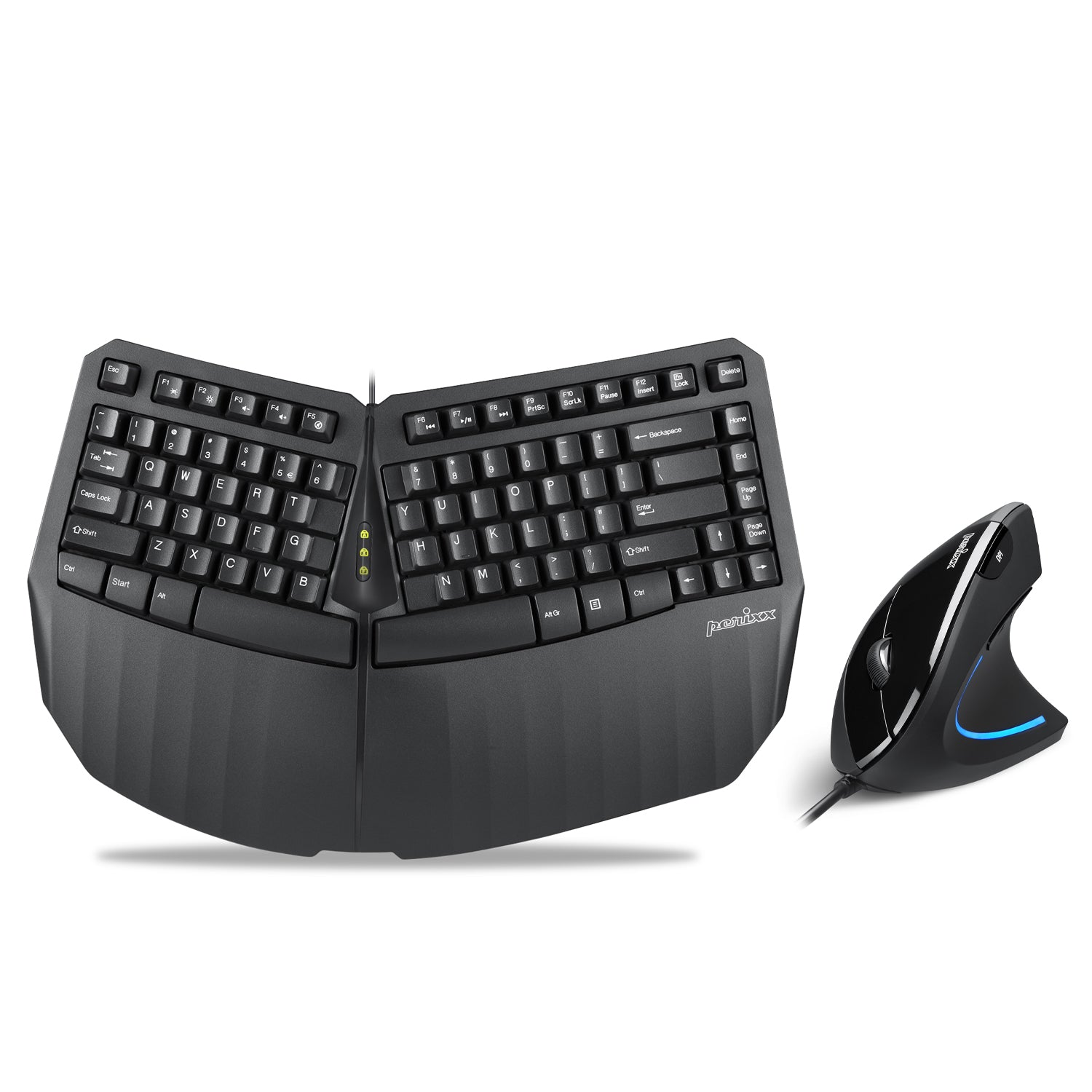 PERIDUO - 413 Wired USB Ergonomic Compact Split Keyboard and Vertical Mouse - Perixx Europe