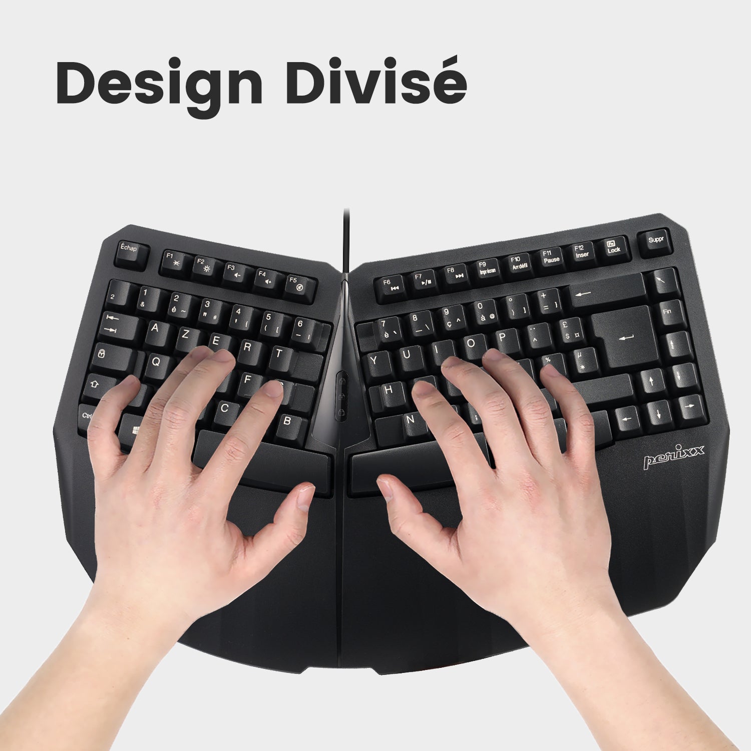 PERIDUO - 413 Wired USB Ergonomic Compact Split Keyboard and Vertical Mouse - Perixx Europe