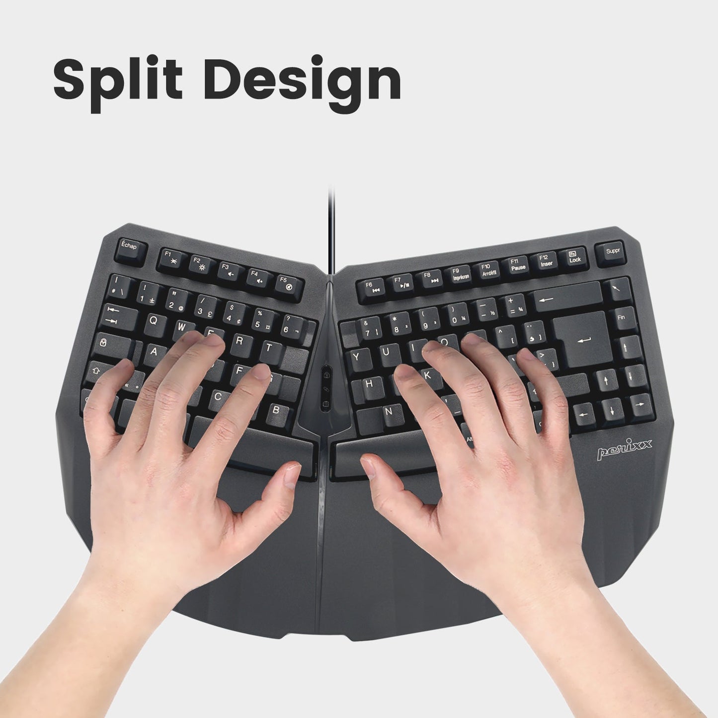 PERIDUO - 413 Wired USB Ergonomic Compact Split Keyboard and Vertical Mouse - Perixx Europe