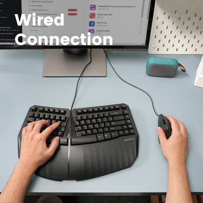 PERIDUO - 413 Wired USB Ergonomic Compact Split Keyboard and Vertical Mouse - Perixx Europe