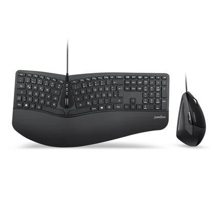 PERIDUO-505 - Wired Ergonomic Combo (100% Keyboard and Vertical Mouse) - Perixx Europe