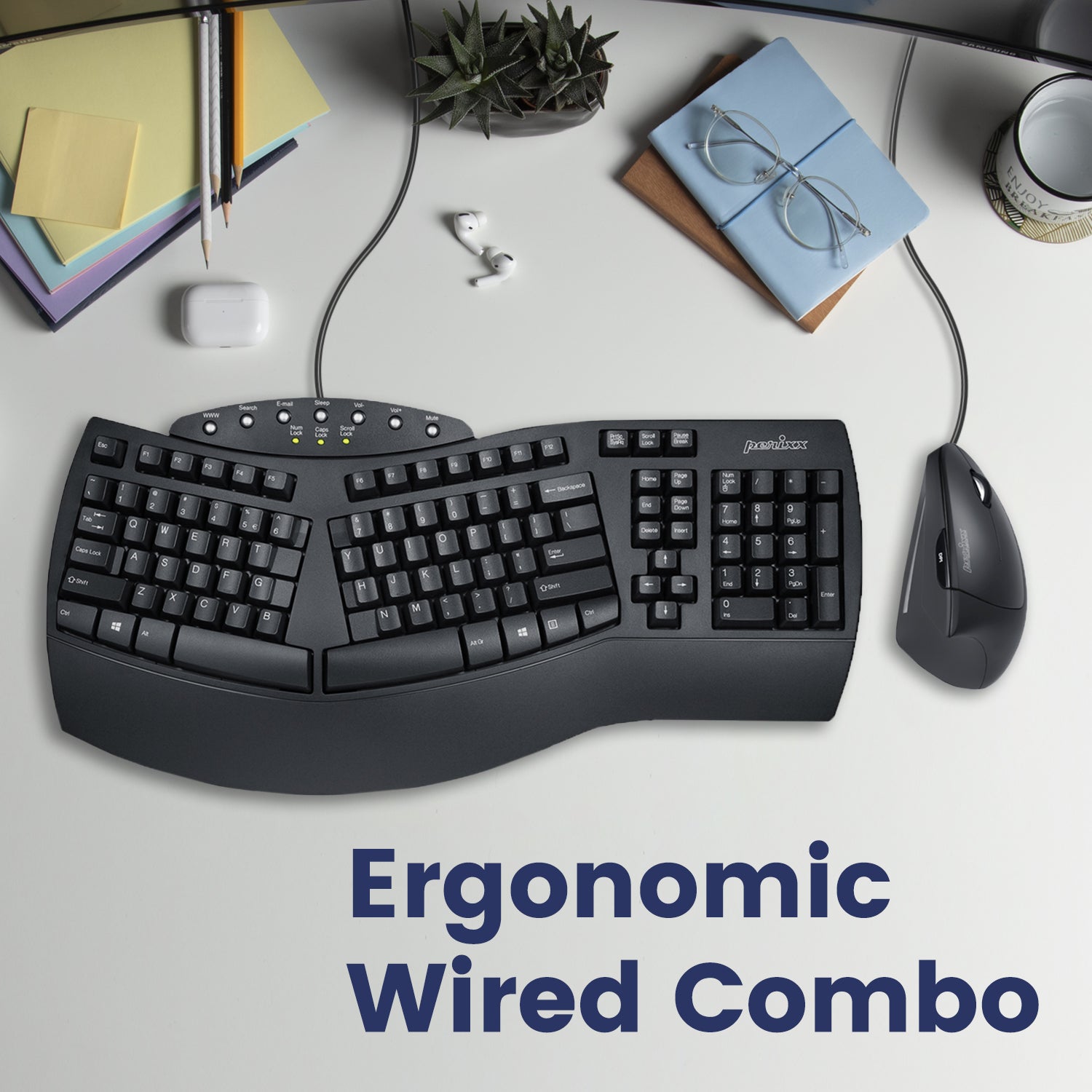 PERIDUO - 512 Wired Ergonomic Keyboard and Vertical Mouse Set - Perixx Europe