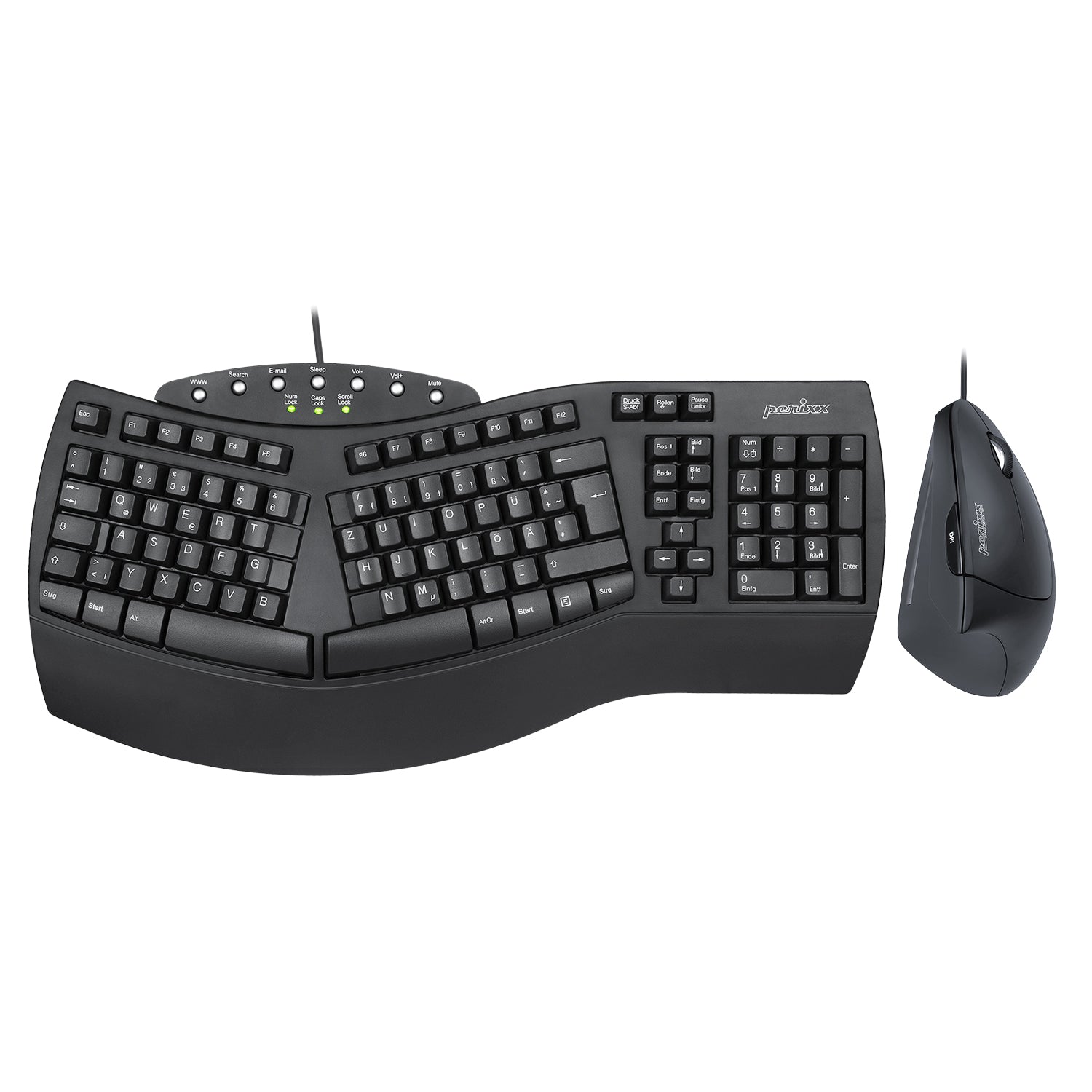 PERIDUO - 512 Wired Ergonomic Keyboard and Vertical Mouse Set - Perixx Europe