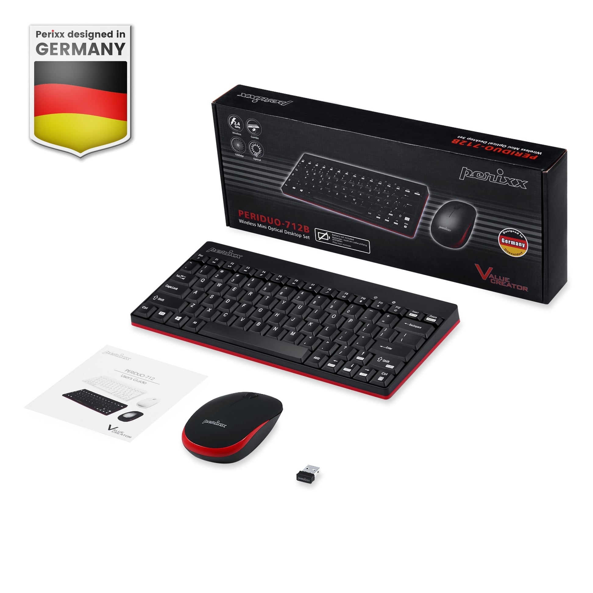 PERIDUO-712 B - Wireless Mini Combo (75% Keyboard) - Perixx Europe