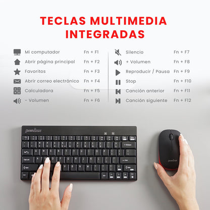 PERIDUO-712 Wireless Mini Keyboard and Mouse Combo