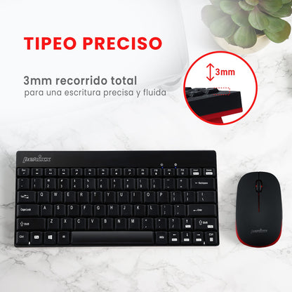 PERIDUO-712 Wireless Mini Keyboard and Mouse Combo