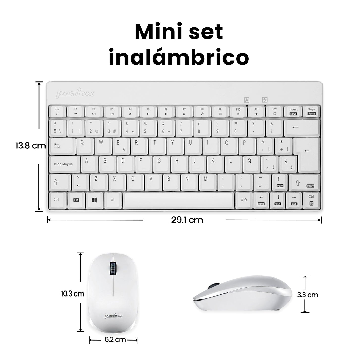 PERIDUO-712 Wireless Mini Keyboard and Mouse Combo