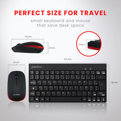 PERIDUO-712 Wireless Mini Keyboard and Mouse Combo