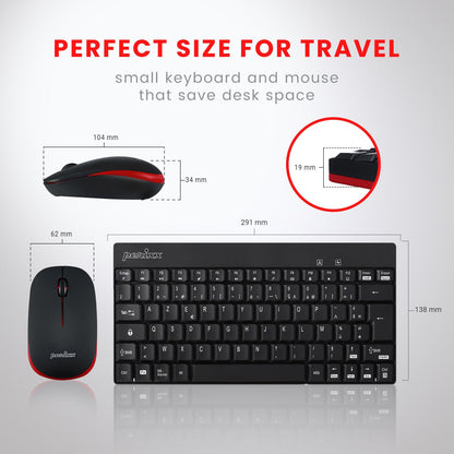 PERIDUO-712 Wireless Mini Keyboard and Mouse Combo