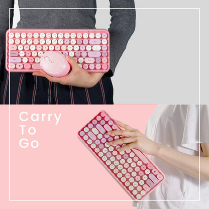 PERIDUO-713 PK - Wireless Vintage Pink Mini Combo (75% Keyboard) - Perixx Europe