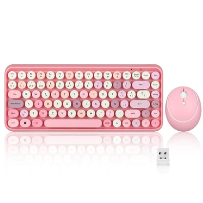 PERIDUO-713 PK - Wireless Vintage Pink Mini Combo (75% Keyboard) - Perixx Europe