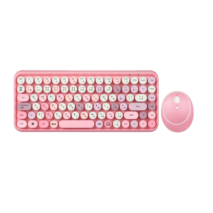 PERIDUO-713 PK - Wireless Vintage Pink Mini Combo (75% Keyboard) - Perixx Europe