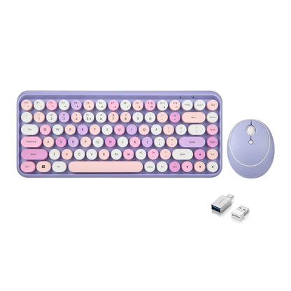 PERIDUO-713 PL - Wireless Vintage Purple Mini Combo (75% Keyboard) - Perixx Europe