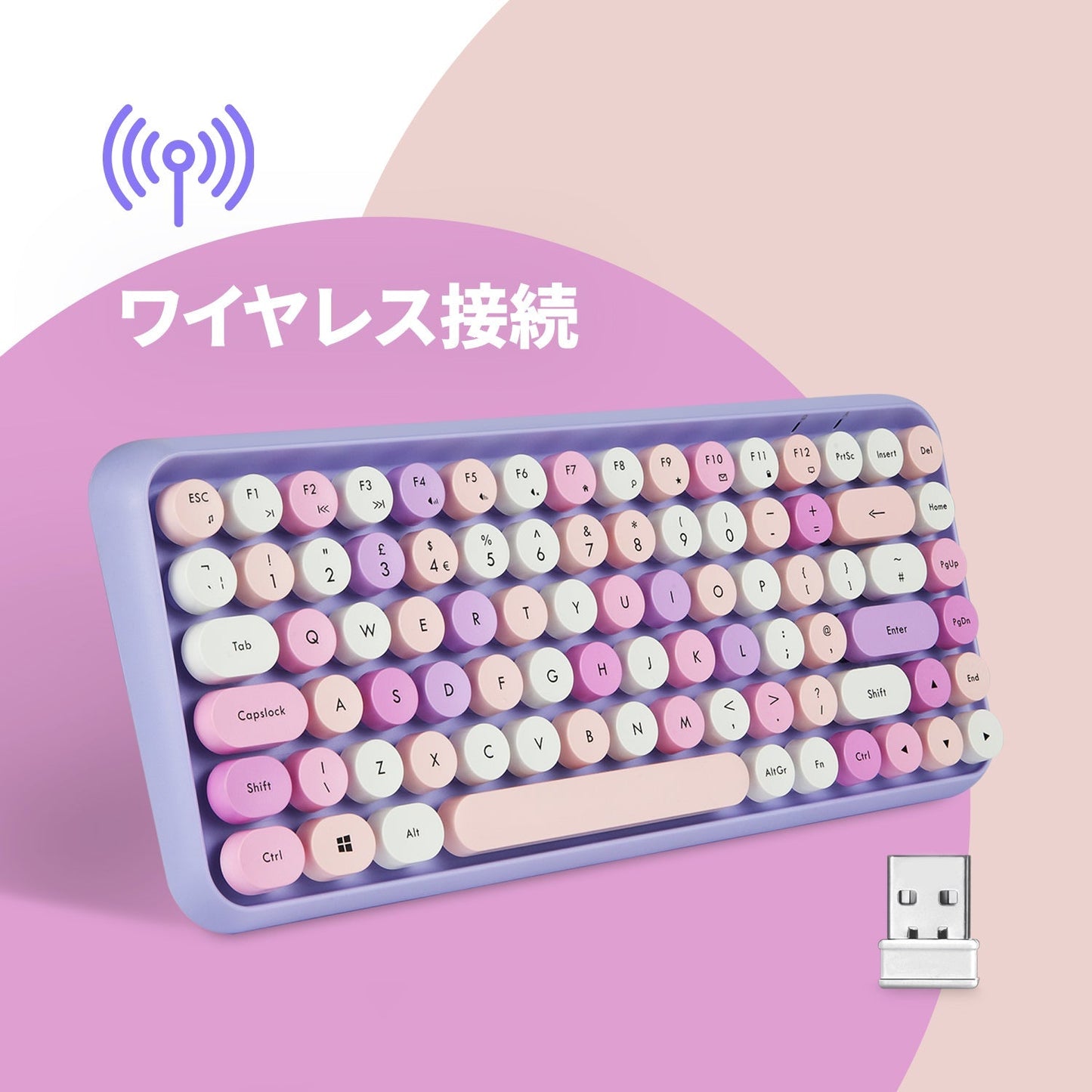 PERIDUO - 713 Wireless Vintage Pink Mini Keyboard and Mouse Combo - Perixx Europe