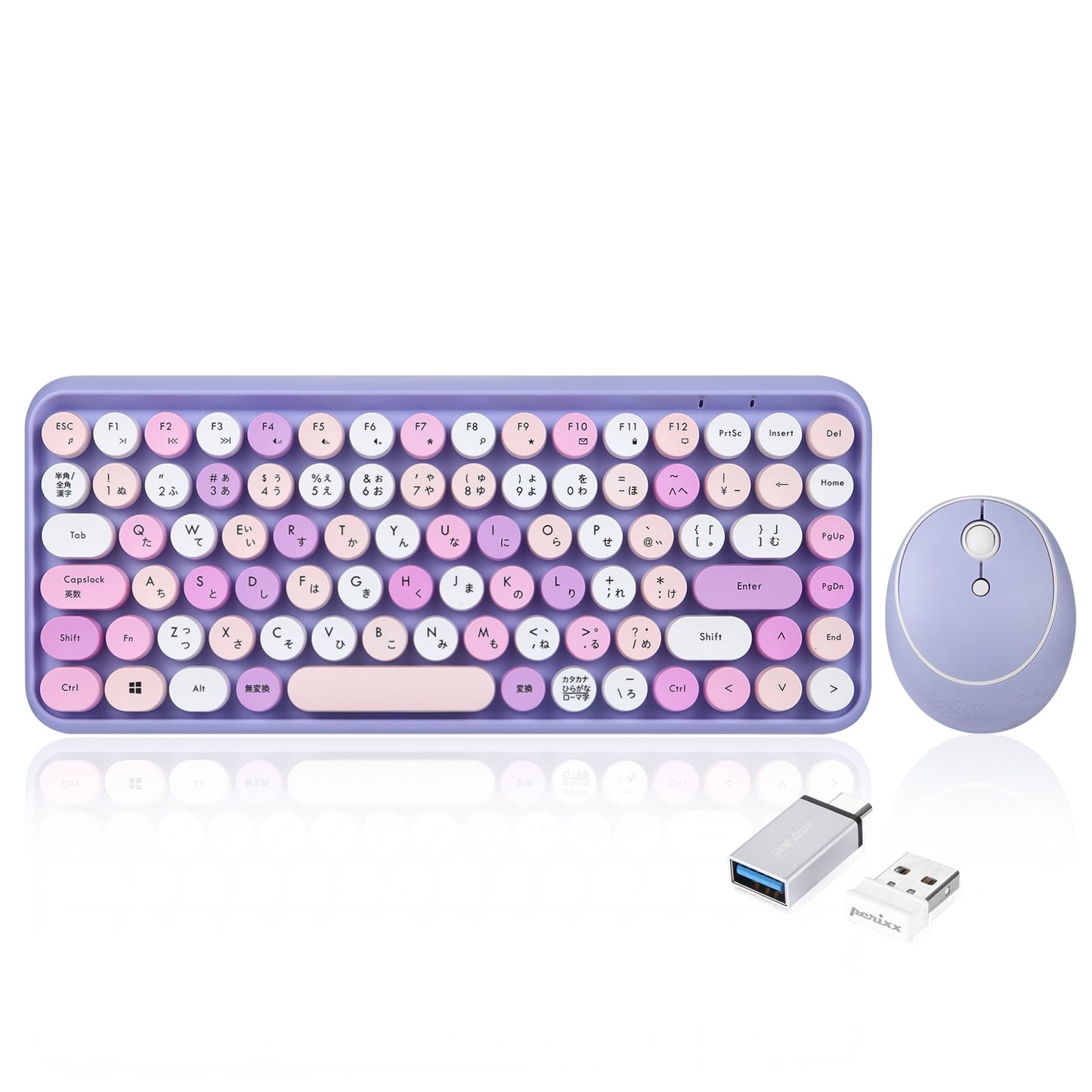 PERIDUO - 713 Wireless Vintage Pink Mini Keyboard and Mouse Combo - Perixx Europe