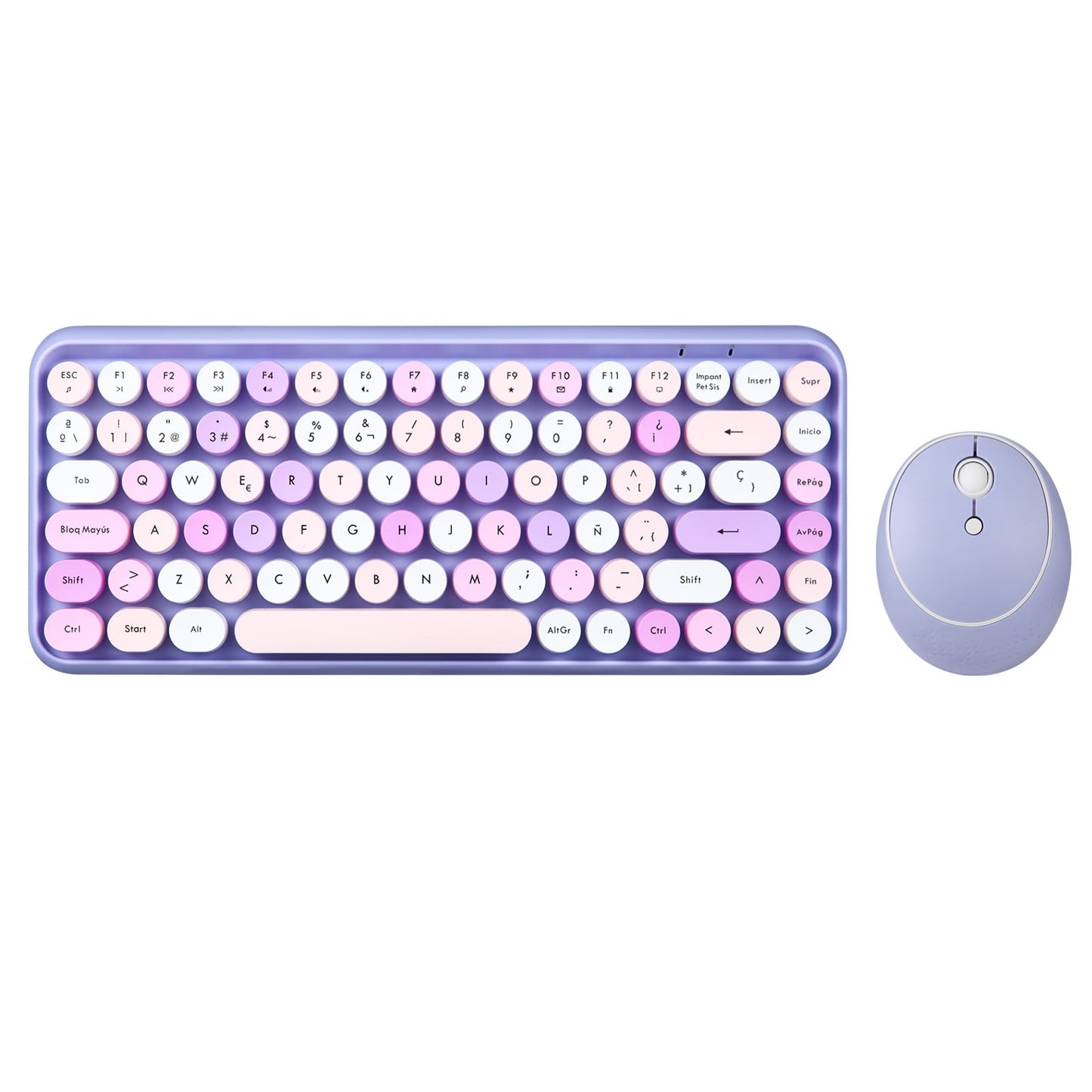 PERIDUO - 713 Wireless Vintage Pink Mini Keyboard and Mouse Combo - Perixx Europe