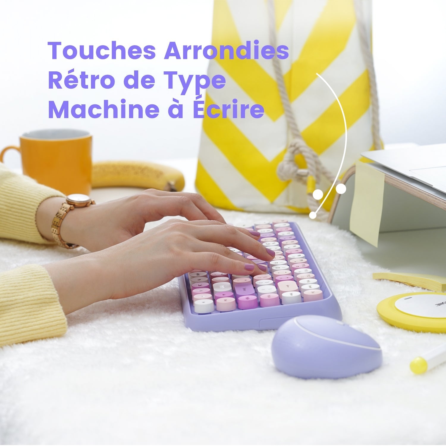 PERIDUO - 713 Wireless Vintage Pink Mini Keyboard and Mouse Combo - Perixx Europe